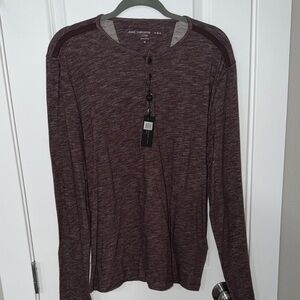 John Varvatos Maroon Long Sleeve Top